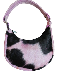 Bolso de Mano de Media Luna para Mujer Nefertiti, Hecho a Mano con Cuero Natural de Vaca, Cierre de Cremallera, Estampado Animal, Cuero Genuino - Product Image 2