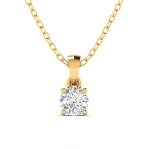 Pendentif solitaire classique en diamant taille ronde, best-seller, 1,00 ct, couleur F, clarté VS, diamant de laboratoire en or 14 carats, pour tenue de mariée - Product Image 1