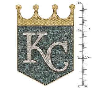 Pendentif personnalisable en or 10K ou 14K avec initiale, couronne de diamant rond brillant de 10,5 carats et sertissage pavé pour homme - Product Image 6