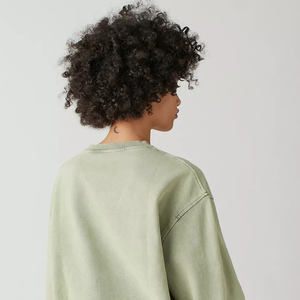 Mujeres Hip Hop Pullovers Street Style Sudaderas Venta al por mayor OEM Pullover Liso Cuello redondo Sudaderas para mujeres - Product Image 3