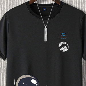 Camiseta Ligera, Transpirable y Holgada para Hombre, 100% Algodón, con Estampado Gráfico Elegante, Logotipo Personalizado - Product Image 5