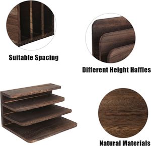 File Holder for <b>Desk</b> Wood Paper <b>Organizer</b> Rustic <b>Desk</b> <b>Organizer</b> Mail Sorter for Desktop for Counter Letter <b>Organizer</b> - Product Image 3