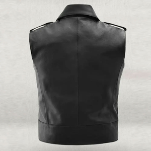 Gilet de moto en cuir véritable pour homme, qualité supérieure, prix de gros, style motard - Product Image 2