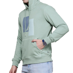 High Quality Cotton French Terry Oversize Hoodie Men <b>Thick</b> <b>Fleece</b> Windproof 370g Drop Shoulder Street Wear Customizable Plain - Product Image 3