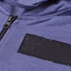 2024 Jersey de algodón azul Sudadera con capucha de gran tamaño para hombres Logotipo personalizado Impreso Sudaderas con capucha de peso pesado con accesorios de prendas de vestir AARON - Product Image 3