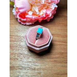 Navajo Handmade Fine Jewelry <b>Ring</b> Kingman Turquoise & Sterling <b>Silver</b> <b>Statement</b> <b>Ring</b> Size 7 Everyday Wear - Product Image 2