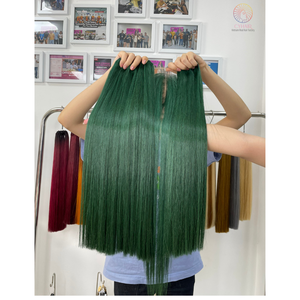 ที่ดีที่สุดคุณภาพเวียดนาม Remy มนุษย์ผมมัดสีเขียว Sdd กระดูกผมตรง - Product Image 2