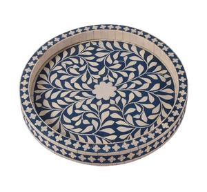 Bandeja con incrustaciones de hueso hecha a mano, bandeja para servir de resina y hueso de tamaño personalizado, decorativa para el hogar, cocina, hotel, Plato decorativo para servir - Product Image 1