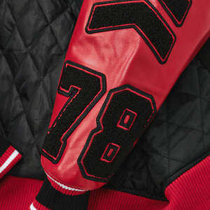 OEM Custom Leather Sleeves & High Quality Wool Body Bomber Baseball Vintage Letterman Varsity <b>Jacket</b> Men & Women - Product Image 5