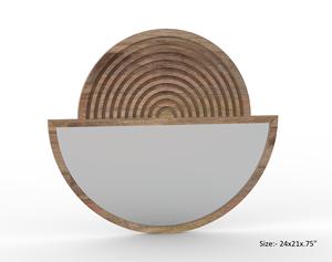 Handcrafted Wooden Wall <b>Mirror</b> Modern Design with Timeless Charm and Rustic Beauty for Decorative Usage in Any Space - Product Image 4
