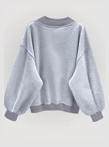 Cozy cuello en V sudadera de gran tamaño mujer Casual manga larga suave algodón pulóver ajuste suelto uso diario precio barato OEM personalizado - Product Image 4