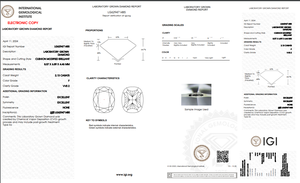 2.13ct Cojín Corte Brillante Diamante cultivado en laboratorio IGI Certificado F Color VVS2 Claridad Lab-Stone - Product Image 5