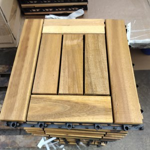 Baldosas de Madera de Acacia Showbox con Sistema de Bloqueo Doble, 30x30cm, Modernas, para Exteriores, Balcón, Terraza, Jardín, Fácil Instalación - Product Image 1