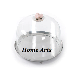 Ensemble de 2 plateaux en aluminium avec couvercle en acrylique, design moderne, forme ronde, pour servir des snacks et des desserts, à bas prix - Product Image 6
