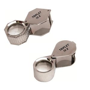 Loupe de bijoutier, loupe grossissante, finition dorée, design à facettes de diamant, pliable, loupe de poche 10X en verre pour observer les diamants et les pierres précieuses - Product Image 4