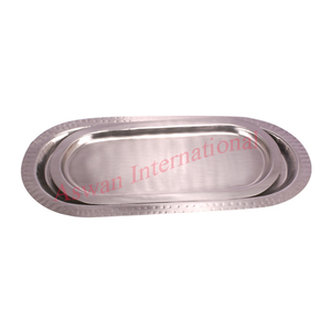 Jaju — plateau de service en laiton, support rectangulaire luxueux et décoratif arabe, avec poignées, plateau de service en aluminium de qualité Super Fine, nouvelle collection - Product Image 4