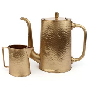 Cafetière en laiton ton doré avec long bec verseur parfait pour servir le café traditionnel dans les maisons ou les magasins de thé - Product Image 6