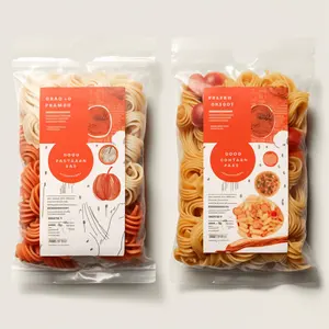 Fusilli Rotini Penne意大利面条光泽斑点哑光，带透明窗口聚酯薄膜袋Doypack中心密封袋防潮