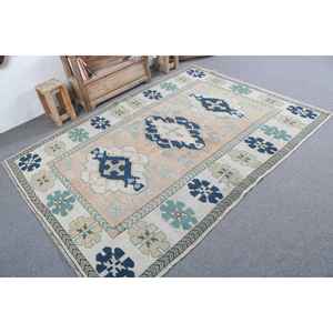Alfombra Turca Vintage de 5.3x7.4 pies (162x226 cm), Alfombra Persa Azul - Product Image 2