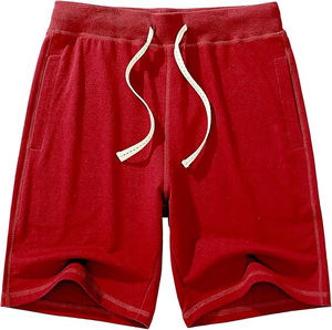 Shorts en molleton 100% coton pour homme, tissu en laine unie, taille élastique, décontracté, entraînement, confort, léger, durable, ajusté - Product Image 2