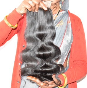 100% hermoso producto natural Kinky Indian Hair Closure Bodywave Raw Virgin Extensiones Sin procesamiento químico para la venta - Product Image 5