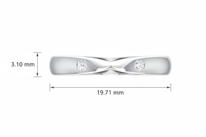 Anillo de Oro de 14K con Diamantes Naturales, Engaste de Bisel, Corte Brillante Redondo, Dos Piedras, Estilo Bypass, para Mujer - Product Image 2