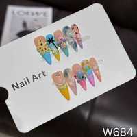 Faux ongles en amande faits à la main W684 – Kit de gel décoratif pour salon et soirées