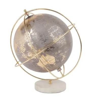 2023 Fabriek Direct Selling Home Decor Producten Golde Kooi Globe Met Marmeren Basis Luxe Desktop Decoratie Voor Interieur