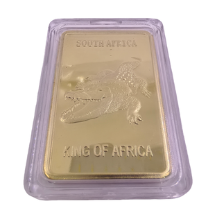 Hewan koin kerajinan logam batangan batang emas Afrika Selatan kustom dengan kotak akrilik koleksi hadiah Natal untuk teman - Product Image 6