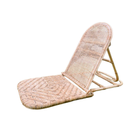 Chaise en rotin pliable artisanale avec dossier réglable Siège bas portable pour la relaxation intérieure et extérieure du Vietnam