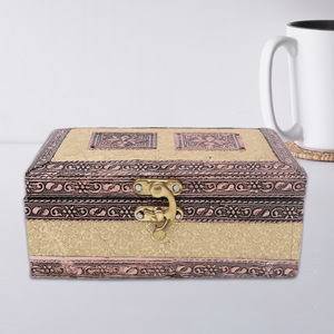 Handcrafted <b>Vintage</b> Meenakari Jewelry <b>Box</b> Rectangle Storage for Rings Bangles Pendants and Bracelets with Custom Logo - Product Image 5