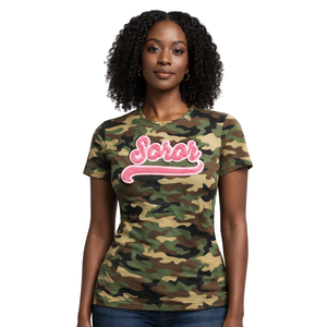 Camiseta Ecológica de Verano para Mujer, Estilo Casual, Rosa y Verde, Ropa de Hermandad Universitaria - Product Image 1