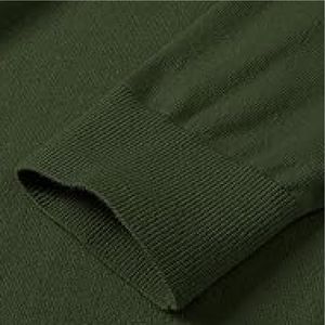 Nueva venta al por mayor de calidad superior de poliéster de color sólido suéter de los hombres de cuello redondo suéteres gruesos de primavera - Product Image 5