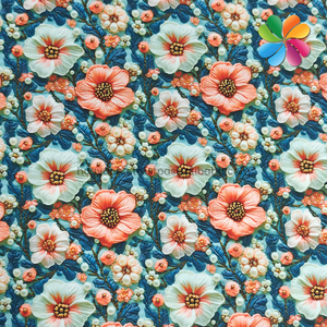 Tissu en soie 100D à impression numérique, motif floral 3D, matière douce, respirante et lisse, OEM et ODM - Product Image 2