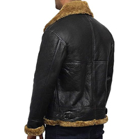 Veste en cuir véritable pour homme avec doublure en fausse fourrure coupe-vent style motard veste d'hiver coupe régulière fermeture éclair