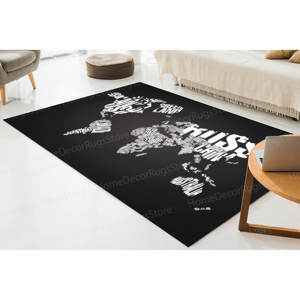 Tapis imprimé carte du monde : moderne, bureau, entrée, école, escalier, avec tapis moelleux à poils - Product Image 5