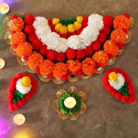 Rangkaian Bunga Marigold Emas Mewah untuk Pernikahan, Festival Rangoli, Dekorasi Rumah Unik, Halloween, Hari Ibu, Hari Ayah