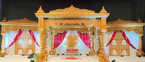 Mandap de Madera Triveni de Tendencia para Bodas Gujarati, Mejor Precio, Mandap de Boda Tradicional de Madera Tallada, Configuración Personalizable, EE. UU. - Product Image 4