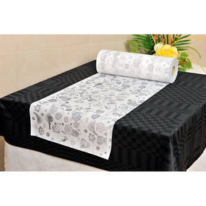 Rollo de mantel estampado negro Faunia blanco 0,40x48m Novotex TNT B2B - Product Image 1