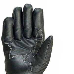 Black <b>Leather</b> Biker Gloves for Men Custom OEM Service Urban Fashion Motorbike Racing Summer Winter Breathable Motorcycle Gloves - Product Image 4