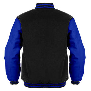 Varsity Letterman Jacket Black Wool Blue Leather Sleeves Classic Men's CollegeBaseballjacket para hombres DDP Shipping - Product Image 2
