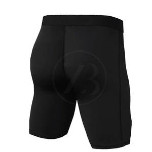 Shorts de compression élastiques respirants de taille moyenne pour hommes de haute qualité, style décontracté à motif solide, vente en gros bon marché - Product Image 3