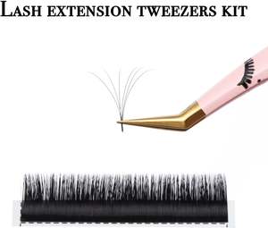 Kit d'extension de cils en acier inoxydable Mega Volume professionnel 6pc pince à épiler pour extensions de cils - Product Image 6