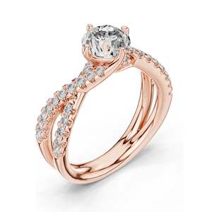 1.384 CT Lab Diamond Crisscross Engagement <b>Ring</b> for Women Round Brilliant Cut VVS-VS EF Clarity 18KT, 14KT, 10KT Gold & - Product Image 4