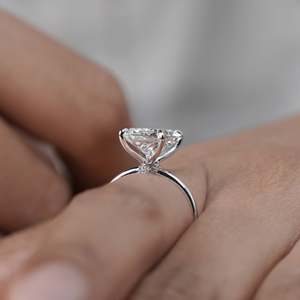 Anillo de Compromiso Solitario con Diamante Cultivado en Laboratorio, Corte Radiante, Certificado por IGI, con Halo Oculto, Nueva Categoría de Productos: Anillos de Diamantes - Product Image 6
