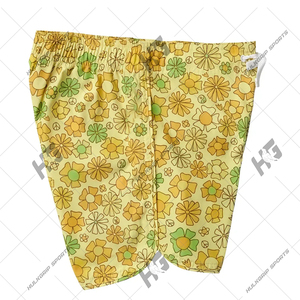 Vente en gros de shorts de bain à séchage rapide pour hommes avec taille élastique taille moyenne Shorts de bain teints en couleur unie - Product Image 3