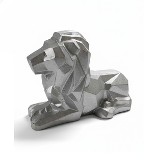 Figura de Gorila Geométrica Moderna, Escultura de Metal de Aluminio con Acabado Plateado, Decoración Abstracta de Animales para el Hogar, Decoración de Oficina, Navidad - Product Image 2