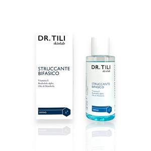 Desmaquillante Facial de Dos Fases Dr. Tili Skinlab con Vitamina E, Bisabolol y Aceite de Almendras Alfa para Piel Sensible, 200 ml, Hecho en Italia, Nickel Shake - Product Image 1