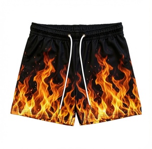 Shorts de Playa para Hombre de Secado Rápido con Estampado Geométrico, Cintura Media con Cordón Ajustable, Casuales, de Poliéster - Product Image 6