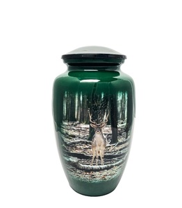 Urnas de aluminio de ciervo en maderas para cenizas humanas, urnas masculinas femeninas adultas para mamá y papá, urnas conmemorativas decorativas para cenizas grandes - Product Image 3